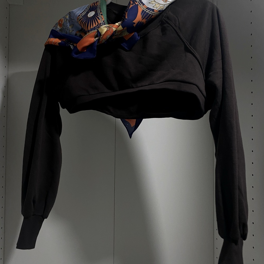 H&M Cropped Brown Overshirt Top XS